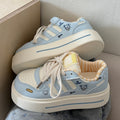 Dexun women's versatile casual sneakers - spring 2026 new collection: dopamine bread shoes, chunky platform white sneakers for students
