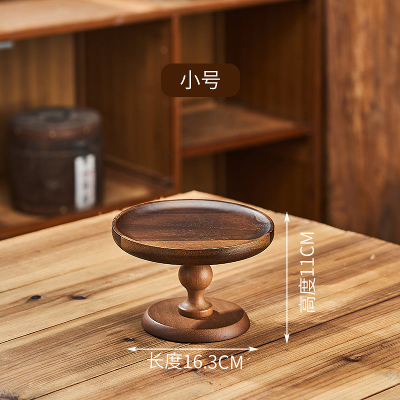 Vintage-style wooden cake stand with glass dome lid - perfect for cakes, bread, desserts, fruits, and tea pastries (2026 collection)