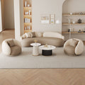 Retro small apartment leather curved sofa popular sales office negotiation accessible luxury technology cloth clothing store reception sofa