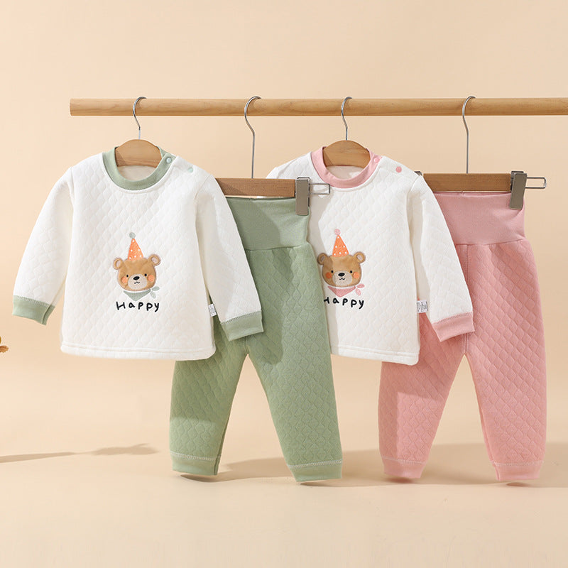 Baby autumn/winter quilted separates high-waisted set - warm autumn outfit for infants and toddlers (ages 1-3)