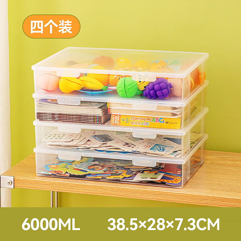 Plastic box with lid Rectangle Lego building block storage Organizing box Children's toys Transparent plastic storage box