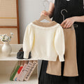 Girls' knit sweater set - new autumn/winter  collection - cartoon bear design, includes pants