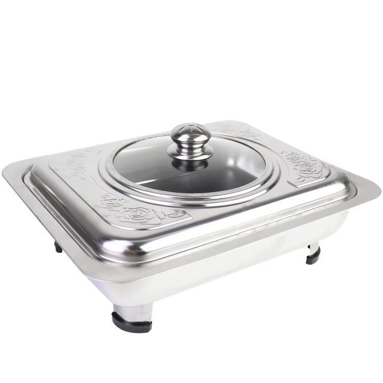 exclusive supply of stainless steel square dining stove with visual cover, detachable combination foot, grilled fish alcohol stove, customized wholesale