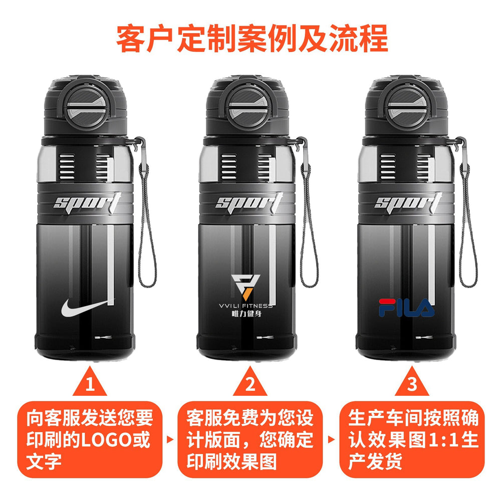 New arrival large capacity fitness sports water cup double drink high appearance outdoor water kettle high temperature resistant student plastic cup wholesale