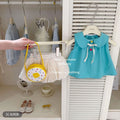 【dropshipping】 dopamine sweet set - new original summer girls' blue peter pan collar tank top & colorful skirt