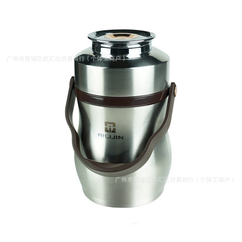 304 stainless steel breakfast cup with lid, portable lunch box for office workers, oatmeal, porridge, thermal lunch box, lunch box, pot