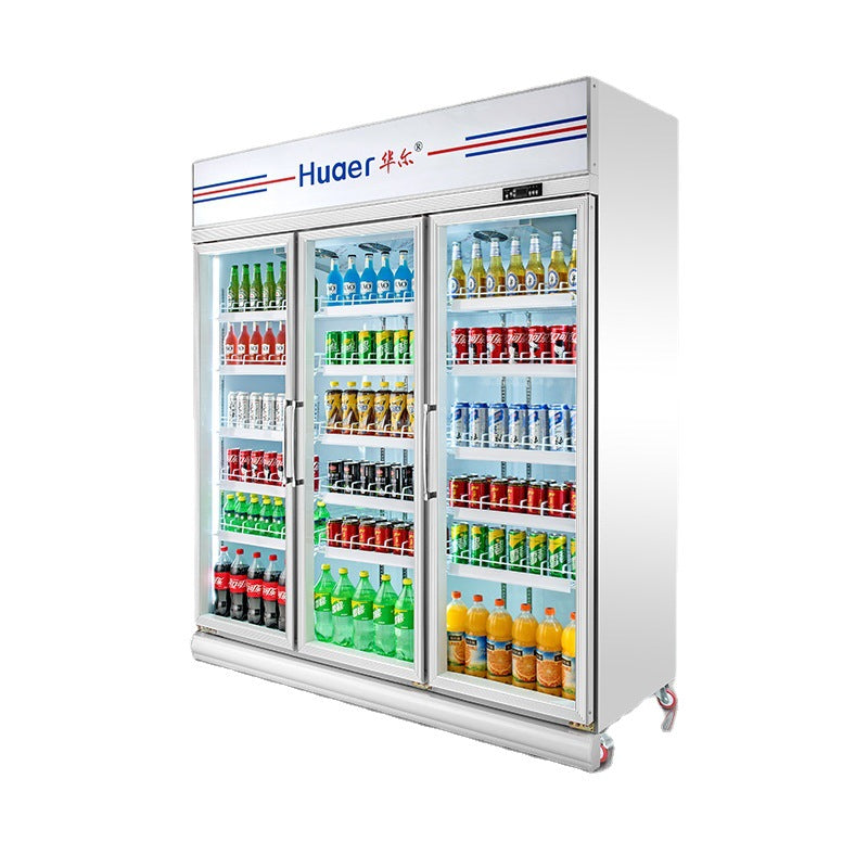 Wal mart convenience store cold cabinet defogging glass door display refrigerator large capacity fruit preservation cabinet supermarket beverage cabinet