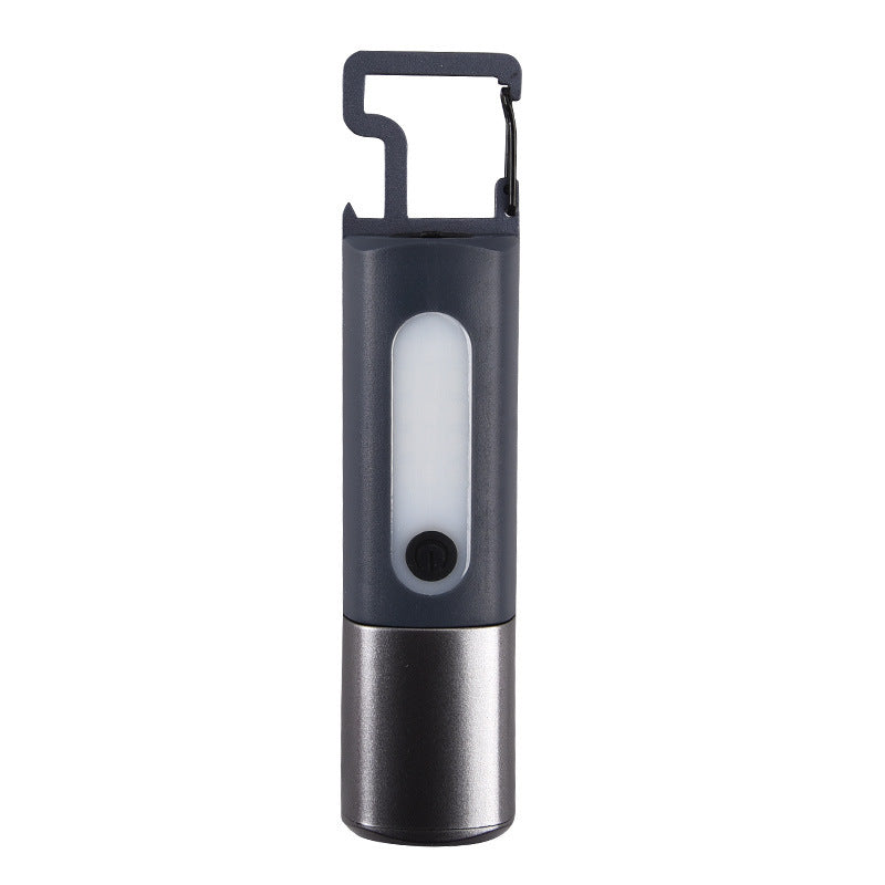 Cross-border new LED strong light zoom searchlight multi-function, outdoor lighting hook bottle opener charging flashlight