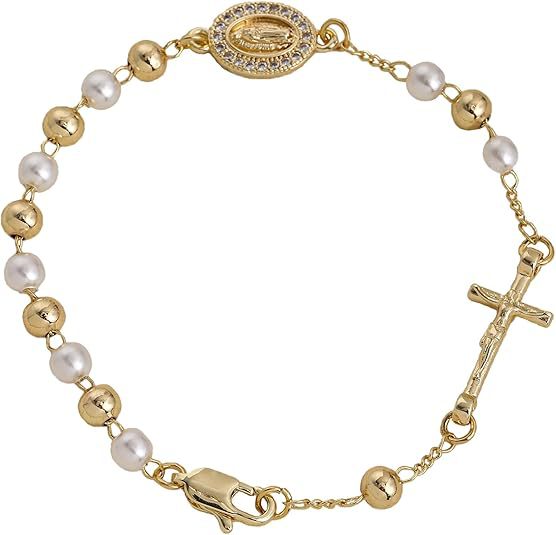 hot-selling jewelry cross bracelet for women, high-end micro-paved imitation pearl bead chain, non-fading copper jewelry wholesale