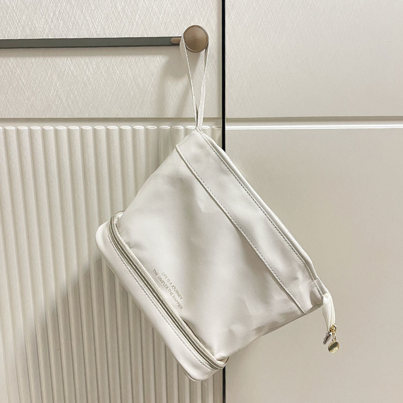 2023 new large-capacity, giant pack! Cloud double-layer cosmetic bag women's portable cosmetics storage box bag