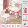 Children's desk study table - adjustable height, writing desk, homework table and chair set with modern bookshelf - school desk and chair