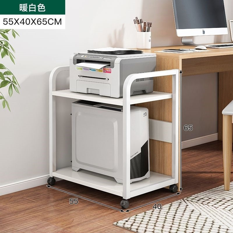 Printer stand shelf floor cabinet storage rack mobile office desk computer host bracket