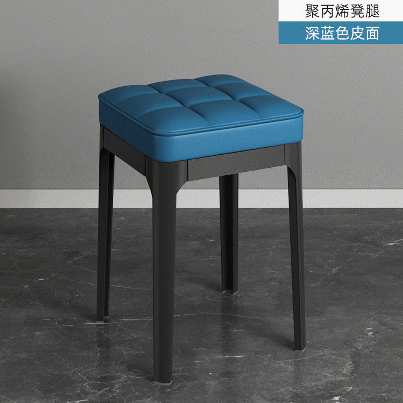 Stackable dining table and stool, modern casual bar back chair, for home scandinavian plastic dining chair, soft bag makeup stool