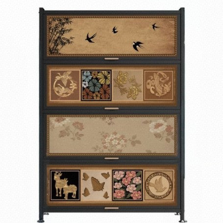 Medieval style locker dustproof bookcase wall-mounted all-in-one locker living room storage cabinet iron art storage storage