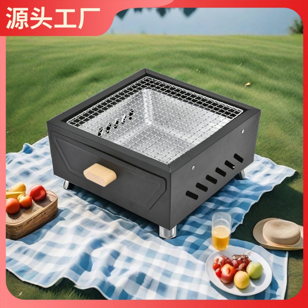 Stove for making tea by the stove, small square stove, outdoor camping barbecue stove, japanese charcoal stove, indoor barbecue stove
