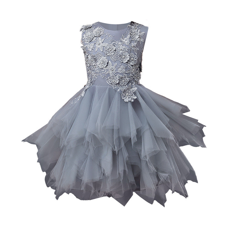 Kids dressfashionpersonalized vest princess dress embroidered girl costume tutu skirt girl dresses