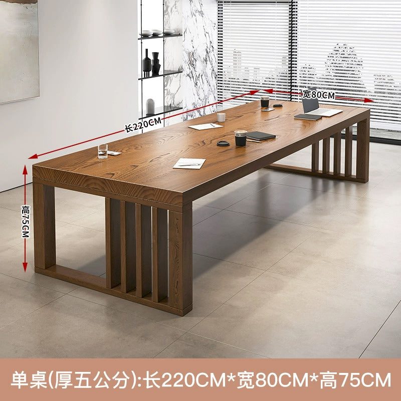 Solid wood large conference table bench table casual office desk large long desk log workbench large board table study table