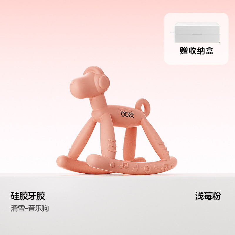 Teether baby teething stick food grade silicone soothing anti-eating hand toy handy gadget baby bite gum uv dustproof