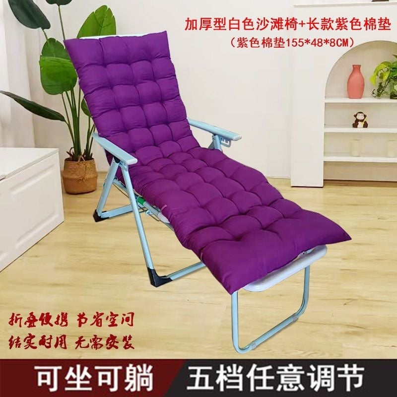 Recliner nap foldable bed lazy plastic beach chair casual bamboo chair balcony for home lunch break beach foldable chair