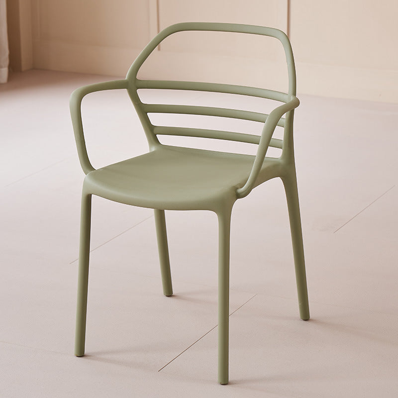 Modern casualthickened plastic cut out dining chair outdoor milk tea shop backrest armrest negotiation chair stackable stool