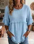 new  fashion cross-border round neck pullover short sleeve loose women's shirt casual women's top