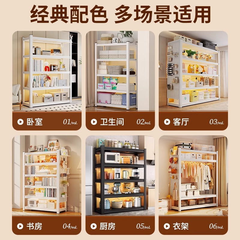 Household storage rack floor-standing multi-layer shelf balcony living room storage rack storage room supermarket express storage display rack