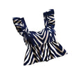 Women's summer new fashion versatile elegant printed shirred waist flutter sleeve blouse