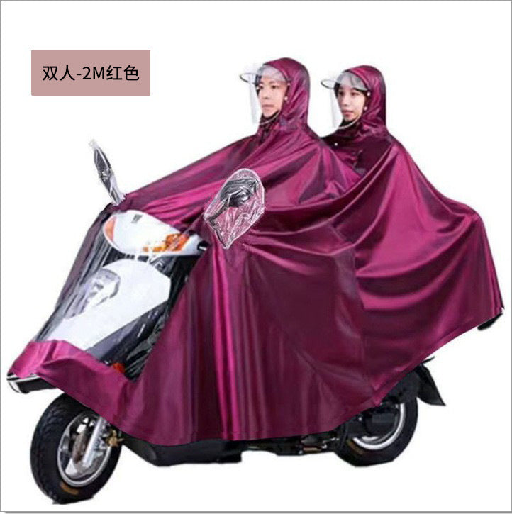 Heavy-duty raincoat poncho for electric bikes, motorcycles, and scooters - outdoor portable full body rain protection - single or double - pvc material