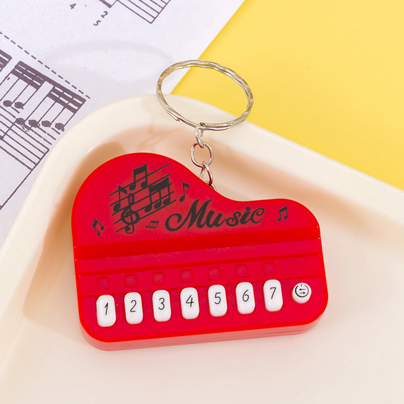 Mini pocket piano keychain - kids' electronic keyboard cartoon keychain pendant - playable, light-up creative toy