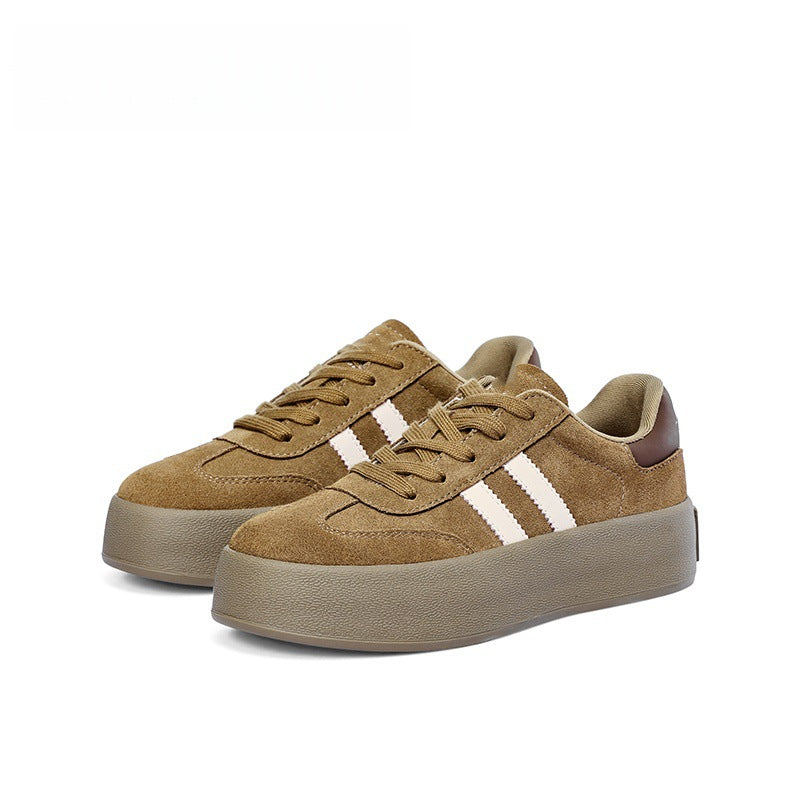Thick sole women's casual sports flats2026spring & fallnew arrivalstudenteasiest for match german training sneakers tie back forrest gump women's shoes