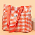 2023 fashion new arrival houndstooth canvas bag large capacity popular casual shoulder bag simple versatile tote bag for women