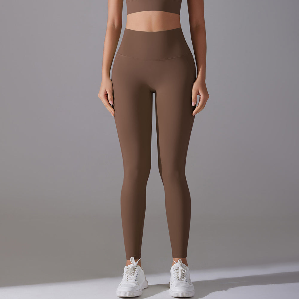 New arrival free underwear without embarrassing lines high waist tight nude nine-point pants sports running fitness high elastic yoga pants
