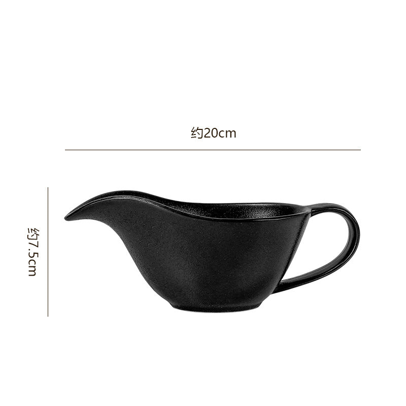 Nordic ceramic western food steak sauce ceramic juice cup restaurant hotel teriyaki cooking seasoning cup handle cup