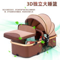 Newborn baby sleeping blue reversible, sit or lie down, high view baby stroller, foldable shock absorber stroller, two-way baby stroller