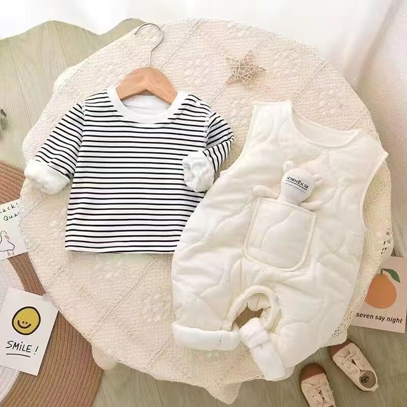 Newborn baby clothes autumn winter cotton-padded rompers overalls thin cotton onesies autumn and winter outing wear for boys and girls