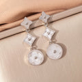 Tz8295 silver earrings [white shell]