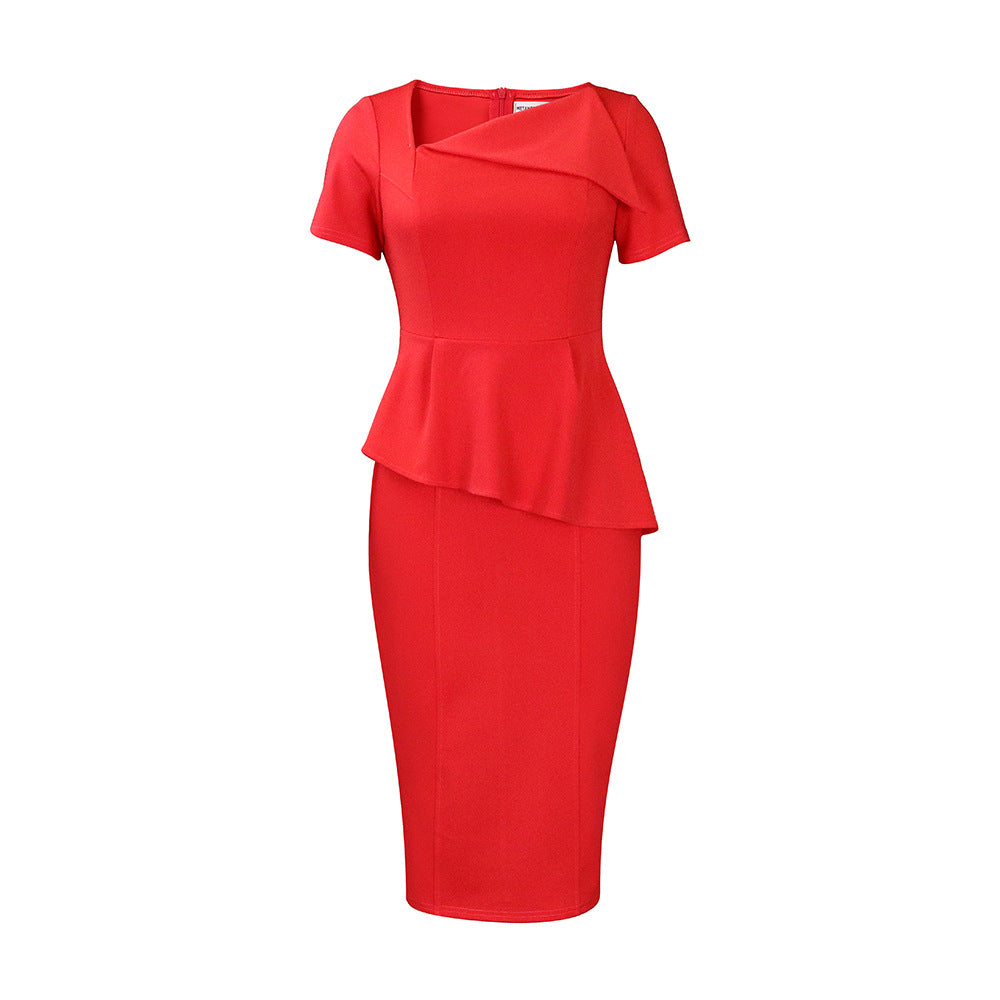 D333 cross-border fashion  summer sexy slant neck high waist plus size african pencil skirt foreign trade dress