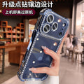 apple 17 pro max rhinestone phone case - four-corner full coverage, iphone 15 electroplated premium design