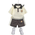Kids' short-sleeve outfit: new summer  collection - trendy cartoon print top and stylish shorts set for toddlers and young children