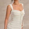 European and american summer new arrival: fashionable, sweet, elegant, and chic wavy pattern halter neck cami mini dress
