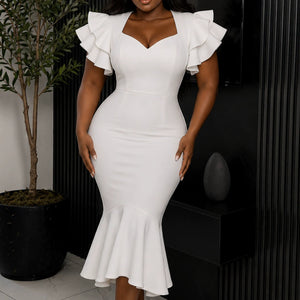 Summer cross-border fashion new arrivals: ruffle trim bodycon mermaid party dresses