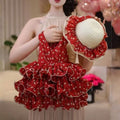 Summernew arrivalgirl tutu skirtfashion suspender dressprincess floral suspender cake skirt baby girl pleated