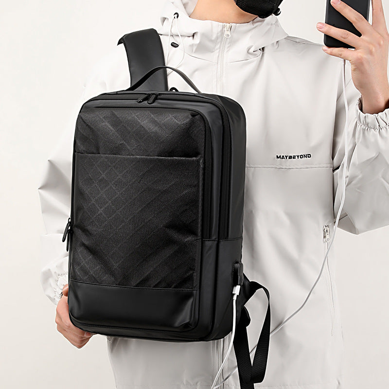 New backpack trendy high-end sense, men's multi-functional business, computer bag casual large-capacity  backpack tide