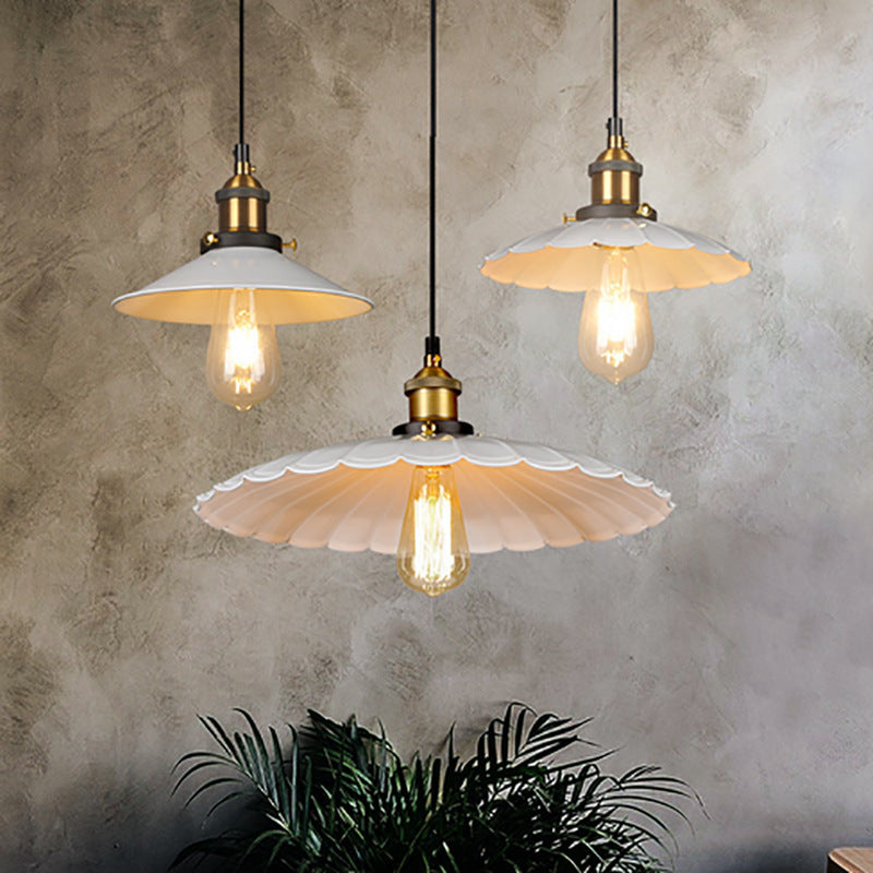American rural industrial style retro wrought iron small chandelier restaurant aisle cafe bar counter single-head lotus leaf hanging lamp