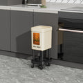 No-bending, high-style new tall kitchen trash can, household large-capacity wheeled and movable sanitary bin