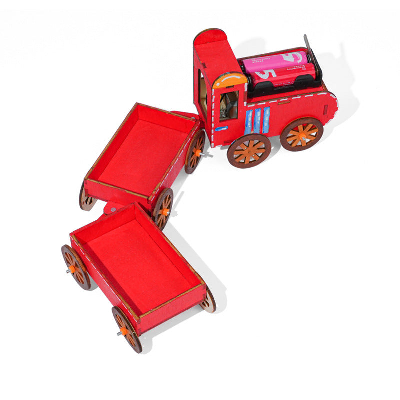 Load train, science and technology small production, primary school students' transportation, cognitive handmade DIY creative science experimental materials