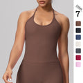 fashionpure color high elastic tight strap halter back sports intimates training running yoga clothes vest for women