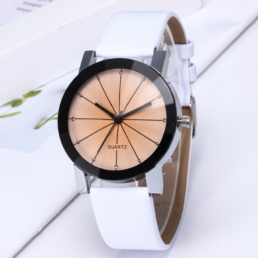Wholesale leather belt couple watches - speckled leather strap watch set - women's fashionable and unique wristwatches - suitable for students and more