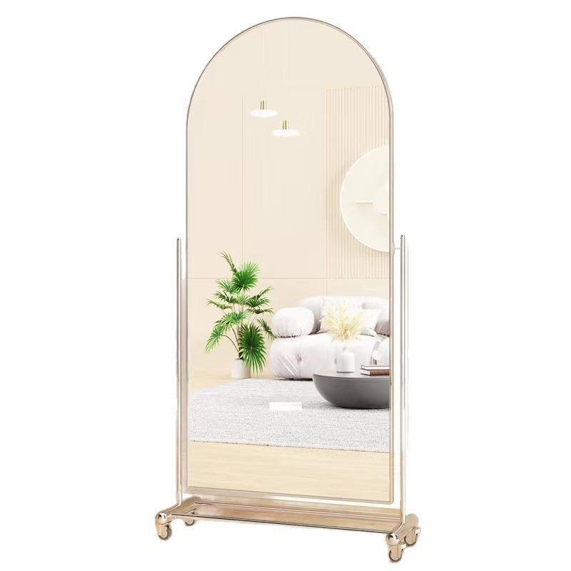Stainless steel full-length mirror, floor mirror, clothing store mirror, mobile dressing mirror, mobile stainless steel fitting mirror