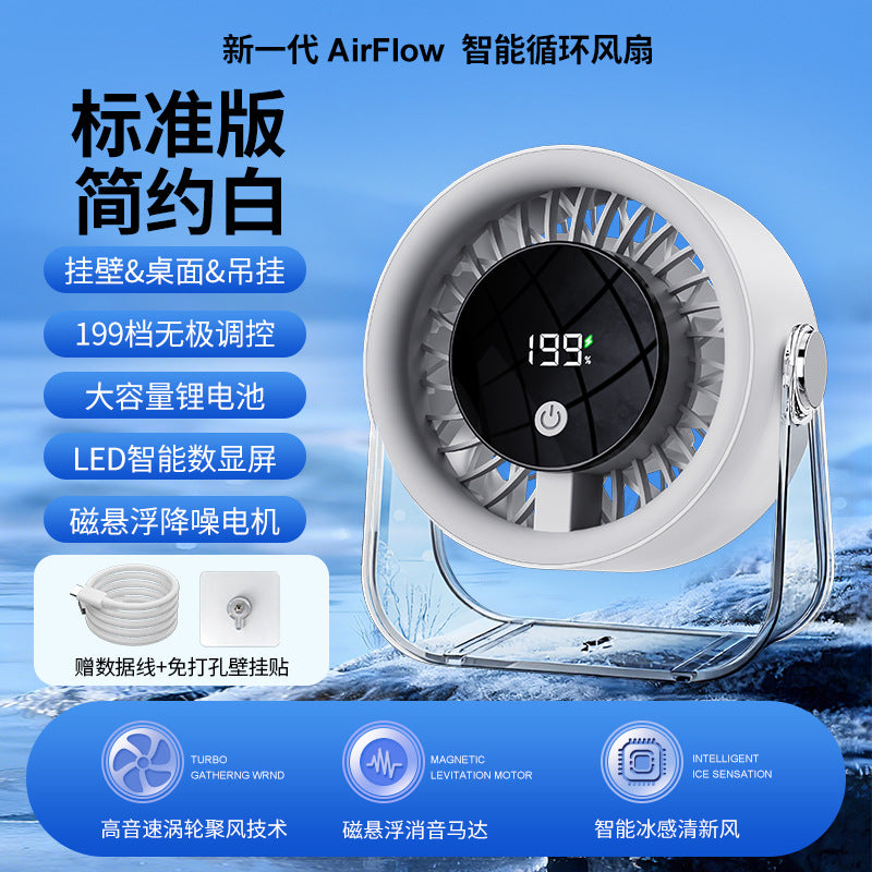 Desktop mini fan - portable, rechargeable, long battery life, office use, usb desktop fan (plug-in/rechargeable)